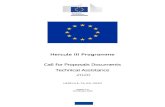 Hercule III Programme · 2020. 2. 17. · Call: HERCULE-TA-AG-2020 — Technical Assistance 2020 V1.0 – 18.02.2020 Page 4 of 15 1. Background This is an EU call for proposals in