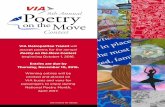 Poetry - viainfo.netPoetry on the Move Contest beginning October 1, 2016. Entries are due by Thursday, November 10, 2016. Winning entries will be printed and placed on VIA buses and