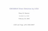 GW150914 Direct Detection by LIGO - peterdenton.github.io · GW150914 Direct Detection by LIGO Peter B. Denton Fermilab JC on LIGO February 16, 2016 LIGO and Virgo, arXiv:1602.03837
