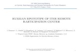 RUSSIAN PROTOTYPE OF ITER REMOTE PARTICIPATION CENTER · Russian Domestic Agency work on Prototype of such RF DA Remote Participation Centre. We do this work with ITER IO CODAC team