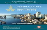 June 4–8, 2017 VANCOUVER€¦ · 21s nernaional Congress o arinsons isease and Moemen isorders June 48, 2017 VANCOUVER riis Columia, Canada 3 1101 Therapeutic ... International