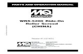 WRS-5200 Ride-On Roller Screed (CHINA) · PAGE 12 — WRS 5200 RIDE-ON ROLLER SCREED — PARTS MANUAL — REV. #1 (12/14/01) WRS-5200 — RULES FOR SAFE OPERATION CAUTION: Failure