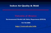 Indoor Air Quality & Mold - University of Houston · University of Houston Environmental Health Life Safety Department (EHLS) 713-743-5858 ... Greater than 25 square feet need licensed