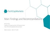 Main Findings and Recommendations · Project outcomes TechCapMarkets - Main Findings and Recommendations, March 2nd, 2020 5 TechCapMarkets Report Three Workshops - Copenhagen 10.2019