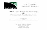 2001-2002 Annual Report The Los Angeles Society of Financial … · 2012. 5. 21. · Financial Analysts, Inc. Founded in 1931 Charter member of the Financial Analysts Federation and