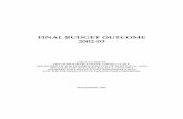 Final Budget Outcome 2002-03 - archive.budget.gov.au · ˇ ˆ˘ ˙˝˝˙˛˝˚ # & 3˜˜˛ /’˜/ ’˜2 (˛ ˝ ˛˛˜’.˙˛&(&"˜˛" ˚("#"#˜ ˘ ˜ ˘ ˘! #˜ # ’"˜’ ’˜5%(’˜&"#