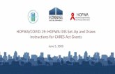 CARES Act Instructions for HOPWA IDIS Set-Up and Draws Webinar · those dates on CARES Act grant draws for COVID-19-related costs. • If you are trying to select a date that is not