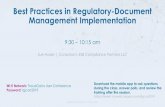 Best Practices in Regulatory - tracegains.com TGCon/Final Presentations/… · Best Practices in Regulatory. Document Management Implementation. Personal Background in the ... Document