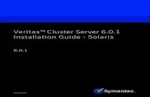 Veritas ClusterServer6.0.1 Installation Guide - Solaris · Availablememory,diskspace,andNICinformation Operatingsystem Versionandpatchlevel Networktopology Router,gateway,andIPaddressinformation