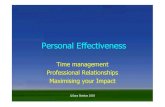 Personal Effectiveness - dns.ed.ac.uk · Personal Effectiveness Time management Professional Relationships Maximising your Impact ©Sara Shinton 2003 Benefits • Time management