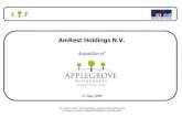 AmRest Holdings N.V. · All numbers used in this presentation, regarding future performance ... • acquiring 80% equity stake in the second largest Applebee’s® franchisee in the