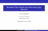 Bumpless Pipe Dreams and Alternating Sign Matricesweigandt/bumplessUpload.pdf · Bumpless Pipe Dreams A bumpless pipe dream is a tiling of the n n grid with the six tiles pictured
