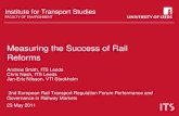 Measuring the Success of Rail Reforms · key results (passenger usage) •Vertically separated railways have seen faster passenger growth (Drew and Nash (2011) •UK, France and Spain