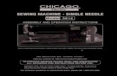 SEWING MACHINE - SINGLE NEEDLE · Sewing Machine Motor Power Switch Knee Lifting Arm for Presser Foot Table Stand and Top (not provided) Assembly The assembly instructions describe