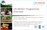 UN REDD+ Programme: Overvie · 2013. 11. 22. · UN REDD+ Programme: Overview Ms Lisa Ogle, UNDP / UN-REDD Programme, Consultant Contact: lisa@lisaogle.net Prepared for the UNDP/JICA