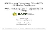 DOE Bioenergy Technologies Office (BETO) 2019 Project Peer ... - Producing Algae for...Project Cost Share* $114,991 (21%) $1,963,563 (32%) $1,293,871 (23%) $3,372,425 (27%) Barriers
