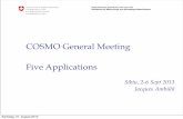 COSMO General Meeting Five Applications · 2016. 12. 20. · Jacques Ambühl, Meteo Swiss; COSMO GM 2013 Eidgenössisches Departement des Innern EDI Bundesamt für Meteorologie und