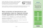 Bias correction of temperature and precipitation data · results, precipitation and temperature diﬀerences decreased signiﬁcantly. Corrections 15 were largest during summer for