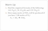 Warm Up - MRS. POWERS' CHEMISTRY - Homeghhspowerschem.weebly.com/uploads/3/1/6/2/31623725/... · no forces of attraction, random motion Density: m/v, gases have low density gas particles