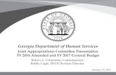 Joint Appropriations Committee Presentation FY 2016 ... and FY17 Budget - Joint...Joint Appropriations Committee Presentation FY 2016 Amended and FY 2017 General Budget Robyn A. Crittenden,