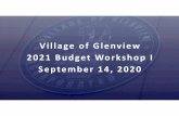 Village of Glenview 2021 Budget Workshop I September 14, 2020 Budget... · September 14 Board Workshop. 3 ... SPECIAL PROJECTS –new storm water detention, bridge, walls, paths,