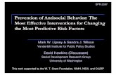 Prevention of Antisocial Behavior: The Most Effective ......Risk factors appearing as both predictors and intervention outcomes (continued) Personal characteristics Internalizing :