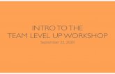Team Level Up v1 - leanagiletraining.com · INTRO TO THE TEAM LEVEL UP WORKSHOP September 25, 2020. THE IDEA • Scrum is simple, but ...