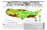 weather WEEKLY WEATHER AND CROP BULLETIN June 4, 2019 Weekly Weather and Crop Bulletin 7 0 10 20 30