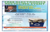 FREE ELECTRONICS RECYCLING EVENT · FREE ELECTRONICS RECYCLING EVENT Sponsored by SENATOR CHRIS JACOBS FOR MORE INFO, CONTACT SENATOR CHRIS JACOBS' OFFICE Phone: (716) 854-8705 •