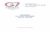 RENDRE LE CAPITALISME PLUS JUSTE - Banque de France...2019/08/02  · 18 juillet à Chantilly. Dernière réunion ministérielle du G7 avant le Sommet de Biarritz (24-26 août), elle