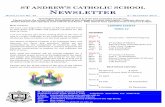 ST ANDREW’S CATHOLIC SCHOOL NEWSLETTER · 2016. 3. 9. · ST ANDREW’S CATHOLIC SCHOOL NEWSLETTER NEWSLETTER NO: 20 5T H DECEMBER 2013 Yard Supervision commences at 8.15 am and