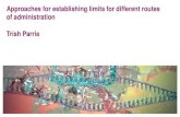 Approaches for establishing limits for different routes of ... for... · Approaches for establishing limits for different routes of administration Trish Parris. When to consider route