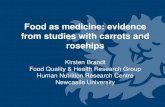 Food as medicine: evidence from studies with carrots and ...€¦ · Effect of beta-carotene on lung cancer risk 80 100 120 140 2.70 Intake from diet