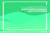 ANNUAL REPORT ON GOVERNMENT OF CANADA ADVERTISING … · the opportunity to deploy banner ads with a language toggle on more advertisements to ensure Canadians can access Government