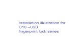 Installation illustration for U10 –U20 fingerprint lock series...图一 Fig. 1 Fig. 2 Step 7 Drill holes(1)—stud bolt hole and thread hole Drill the stud bolt hole as shown in