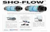 SHO-FLOW OThe SHO – FLOW Bluetooth is the premier choice in proving out your water ﬂ ow application rates with a +/-2.5% accuracy throughout the ﬂ ow range. The SHO-FLOW Bluetooth