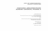 HISTORIC ARCHITECTURE SURVEY UPDATE, PHASE II · Phase II 1 September 2009 Project History This report summarizes the findings of the and final phase (Phase third II) of an architectural