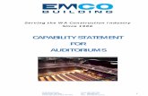 CAPABILITY STATEMENT FOR AUDITORIUMS · Management Systems and ISO14001:2015 Environmental. FINANCIAL CAPACITY: EMCO Building has been operating successfully for over 30 years. EMCO