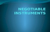 NEGOTIABLE INSTRU 1/6/2020 ¢  NEGOTIABLE INSTRUMENTS Meaning Negotiable instrument are money or cash