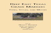 Deep east texas Grave M - Stephen F. Austin State University · 2019. 10. 25. · Deep east texas Grave Markers 2 This booklet seeks to provide the reader with an overview of the