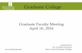 Graduate Faculty Meeting April 16, 2016 presentation 4-4-16.pdf2015 Summer 2015 Fall 2015 Spring 2016 Summer 2016 Fall 2016 Applications 121 573 2112 126 539 1960 94 541 1942 ... dissertation