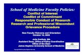 School of Medicine Faculty Policies · stringent ethics (COI) rules for NIH’s intramural staff • 2005 - Seattle Times series on physicians consulting for investment firms; allegations
