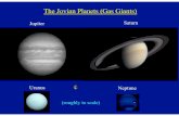 Jupiter Saturn - Physics & Astronomyphys.unm.edu/~gbtaylor/astr101/lectures/12_jovian.pdf · Jupiter and Saturn, their ammonia has frozen and sunk lower. Methane still in gas form.