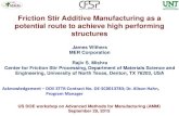 Friction Stir Additive Manufacturing as a potential route ... stir additive...Sep 29, 2015  · Rajiv S. Mishra Center for Friction Stir Processing, Department of Materials Science