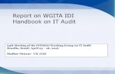 Report on WGITA IDI Handbook on IT Audit · Handbook on IT Audit. ... Functional Area Matrices Harmonization and consistency. Way Forward TIMELINES § First draft Late 2016 § Circulation