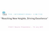 “Reaching New Heights, Driving Excellence”teeinternational.listedcompany.com/newsroom/... · Global Environmental Technology Co., Ltd • Acquired on 7 June 2011 through Chewathai