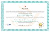 Sendova, Victoria Certificate ECPC 2020-03-30 · International is committed to the advancement of coaching through top level training. Erickson Coaching International recogni zes