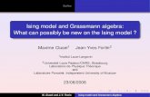 Ising model and Grassmann algebra: What can possibly be new on the Ising model · 2012. 8. 17. · Outline Outline 1 Ising model Introduction Known results Some usual methods 2 Grassmann