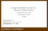 Lehigh ADVANCE Center for Women STEM Faculty Fall 2018...–January 24: Outcomes from service summit –February 22: Race in STEM, ADVANCE & FSCN –March 2-Women as Experts in the