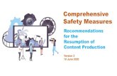 Recommendations for the Resumption of Content Production · 2020. 6. 19. · • Location & Tech Recce • Casting • Insurance d. Production • Equipment Handling & Disinfection